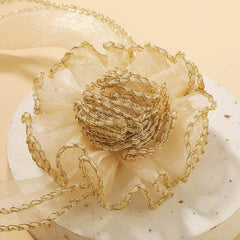 Creative 3D Flower Lace Necklace – Elegant Mesh Clavicle Pendant for Women