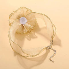 Creative 3D Flower Lace Necklace – Elegant Mesh Clavicle Pendant for Women