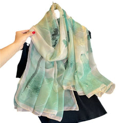 Light Luxury Artificial Silk Talma Yousoft Scarf – Large Size Patterned Women’s Shawl (125x180cm)