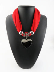 Women’s Fashion Heart-Shaped Pendant Scarf – Elegant Decorative Neck Accessory