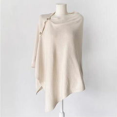 Women’s Wool Slant Cape Scarf – Elegant Warm Winter Shawl